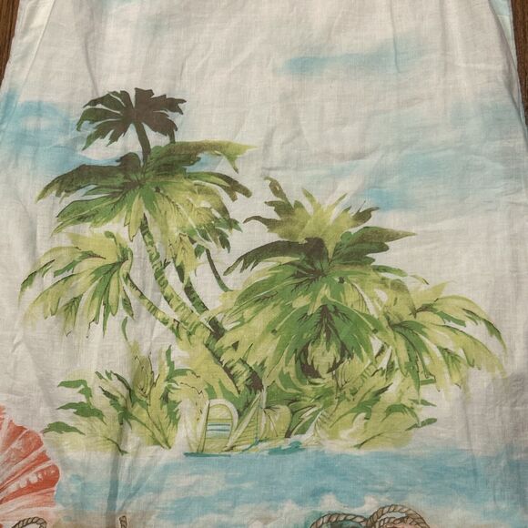 J. Jill Love Linen Dress Womens Large Palm Tree Sleeveless Pockets Tropical - Picture 7 of 8